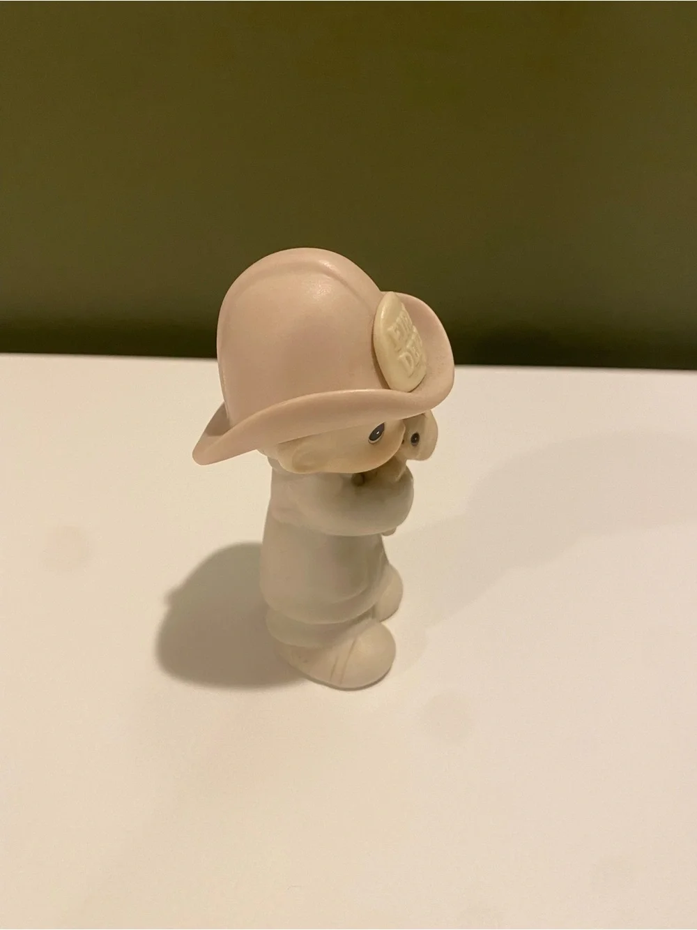 Precious Moments Cream and White Fire Dept Figurine